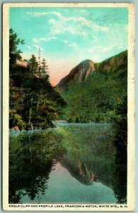 Eagle River Profile Lake Franconia Notch New Hampshire NH 1922 WB Postcard G1