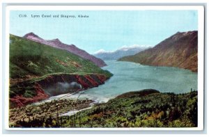 c1940's Bird's Eye View Of Lynn Canal And Skagway Alaska AK Unposted Postcard