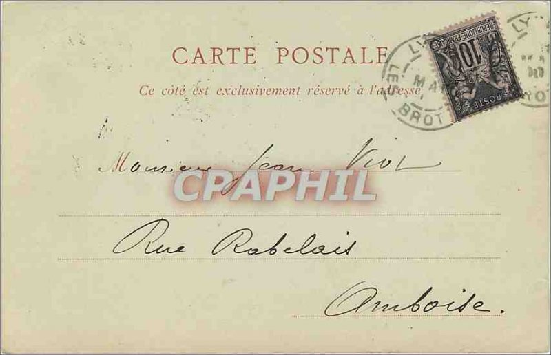 Old Postcard Lyon Prefecture Map 1900