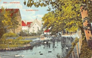 KAUFBEUREN BAVARIA GERMANY~SCHWANENTEICH~1920s LEHRBURGER PHOTO POSTCARD
