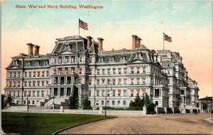 US State War & Navy Building Streetview Washington DC Government DB Postcard 