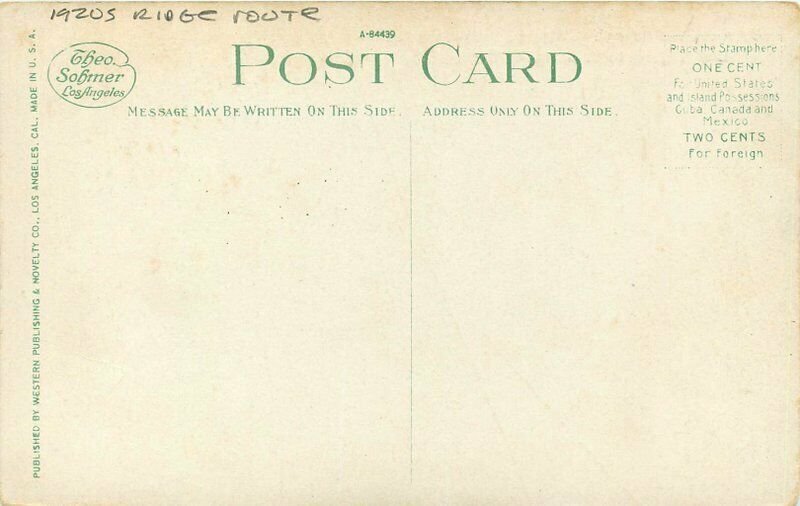 Bakersfield California 1920s Ridge Route Postcard Granite Gate Los Angeles 9803