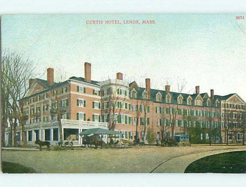 Unused Divided-Back HORSE & CURTIS HOTEL Lenox Massachusetts MA u9892