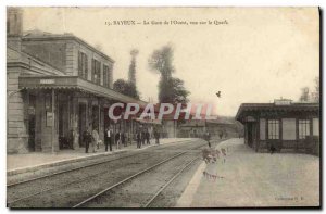 Old Postcard Bayeux West The station view on the Quai TOP