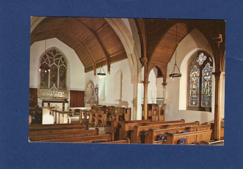 The Parish Church, Interior View, Bladon, Oxford, England Postcard, U.K., Vtg