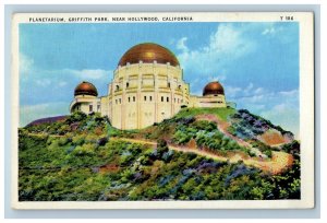 1936 Planetarium Griffith Park Near Hollywood California CA Vintage Postcard