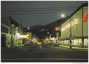 Main Street at night , NELSON , B.C. , Canada , 50-70s