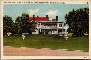 Massachusetts Springfield Forest Park Pecousic Villa Home Of Everett H Barney