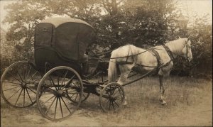 Petersham MA Oldest Carriage in American c1910 Real Photo Postcard