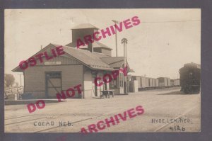 Cozad NEBRASKA RPPC 1911 DEPOT Railroad TRAIN STATION nr Lexington Gothenburg NE