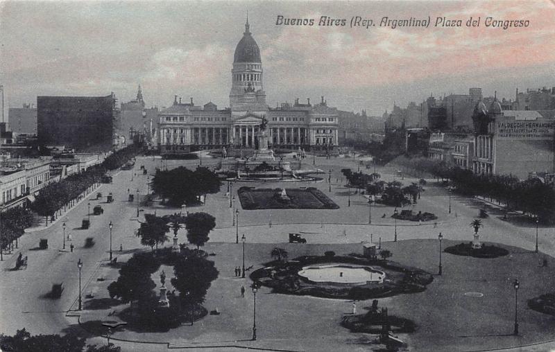 Congress Plaza, Buenos Aires, Argentina, Early Postcard, Used in 1922