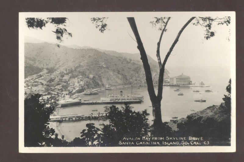 RPPC AVALON BAY SANTA CATALINA ISLAND CALIFORNIA REAL PHOTO POSTCARD