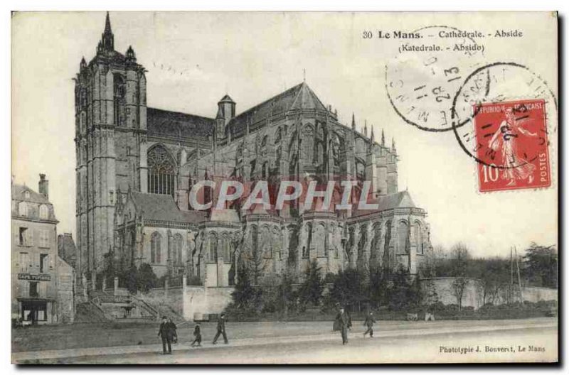 Old Postcard Le Mans Cathedral Apse