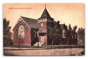 Postcard Baptist Church Cherryvale Kans. Kansas