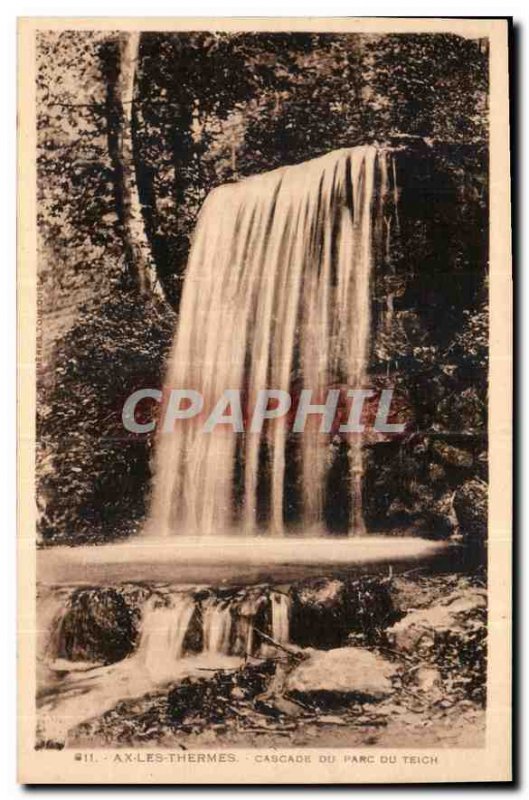 Postcard Old Ax les Thermes du Teich Cascade Park