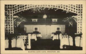 Freeport ME Martha Jane Caf‚ Interior Old Postcard