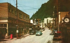 Vintage Postcard Franklin Street Business District Modern Hotels Juneau Alaska