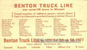 Benton Truck Line - Boonville, Missouri MO Postcard