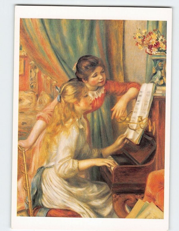 Postcard Jaunes filles au piano By P.-A. Renoir, Musée d'Orsay, Paris, France