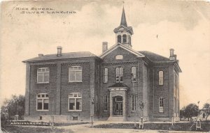 J68/ Silver Lake Indiana Postcard c1910 High School Building  139