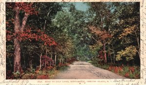 Vintage Postcard 1905 Road To Golf Links Manhansett Shelter Island New York NY