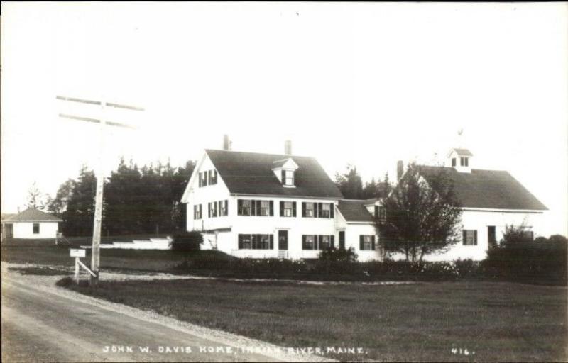 Indian River ME John Davis Home 1950s-60s Real Photo Postcard