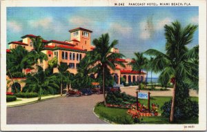 Pancoast Hotel Miami Beach Florida Linen Postcard C242