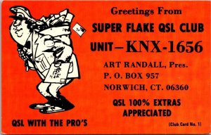 QSL Card KNX-1656 Art Randall Norwich Connecticut