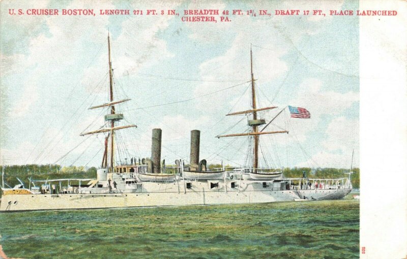 Postcard US Cruiser Boston AB6 