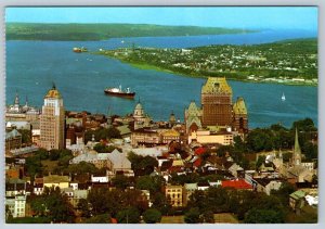 Levis, Island Of Orleans, Quebec City, Chrome Aerial View Postcard #2