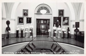 FRANKFORT KENTUCKY~KY HISTORICAL SOCIETY-STAIRWAY & ROTUNDA~REAL PHOTO POSTCARD