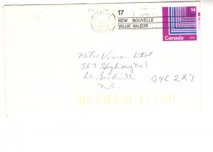 Postal Stationery Envelope, Canada, 14 Cent Revalued to 17 Cent, Used 1979