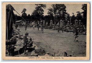 c1940's Airing Out Camp Hancock Augusta Georgia GA Vintage Postcard