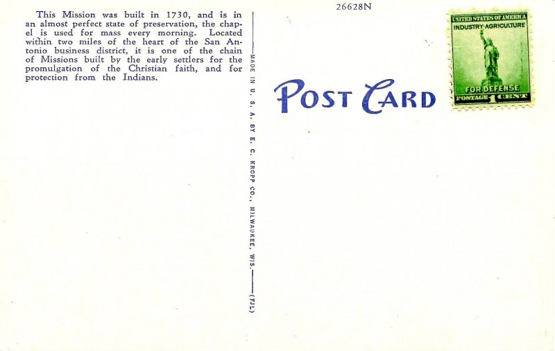 TX - San Antonio. Mission de la Conception de Purisima