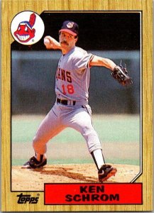 1987 Topps Baseball Card Ken Schrom Cleveland Indians sk3053