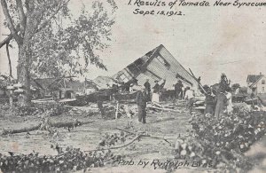 Results of Tornado, Near Syracuse, N.Y., Sept. 15, 1912, Postcard, Unused