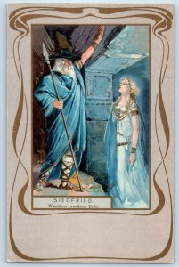 Siegfried Wanderer Awakens Erda Wagner Opera Art Germany Tuck Antique Postcard
