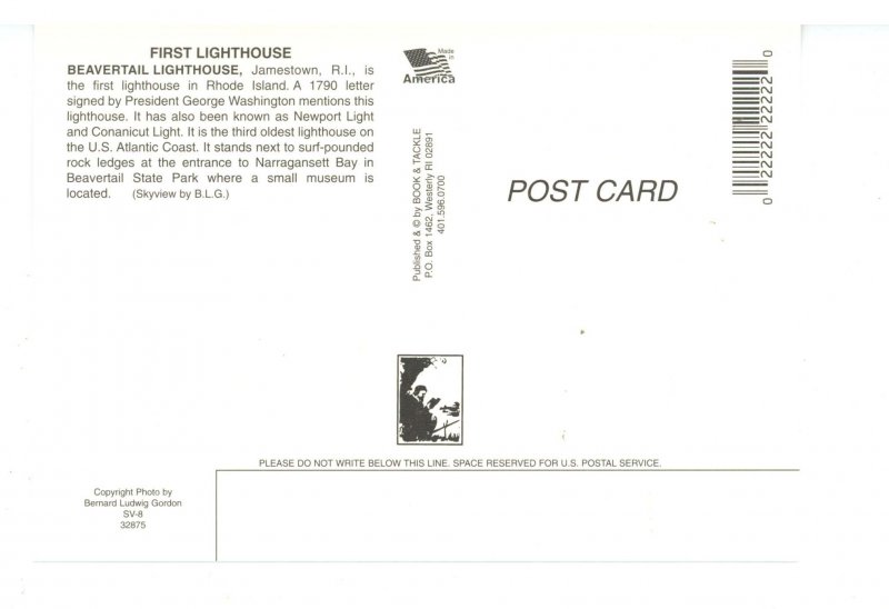 RI - Jamestown. Beavertail Lighthouse (continental size)