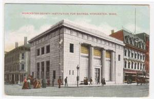 County Institution for Savings Bank Worcester Massachusetts 1907 postcard