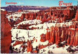 Queens Garden Wintertime Bryce Canyon Nat'l Park Postcard Continental View Card 