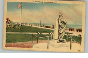 Virginia Beach VA Figurehead Postcard