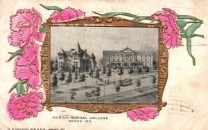 Vintage Postcard 1908 Maria Normal College Campus Building Marion Indiana M.G.C.