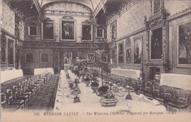 England Windsor Castle The Waterloo Chamber Prepared For A Banquet