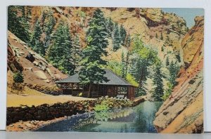 Colorado Trout Pool & Pavilion at Seven Falls South Cheyenne Canon Postcard J17