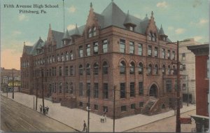 Postcard Fifth Avenue High School Pittsburgh PA