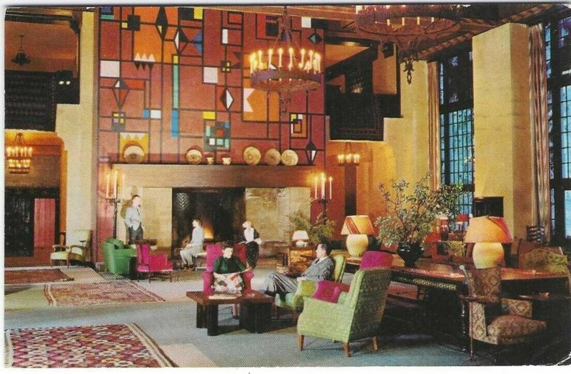 1961 Lounge, Ahwahnee Hotel, Yosemite Park, CA Chrome Postcard