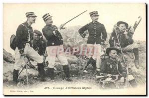 Old Postcard Militaria Alpine Hunters Groups & # 39officiers Alpine