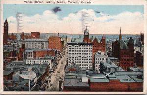 Yonge Street Looking North Toronto Ontario ON c1921 Vintage Postcard D63