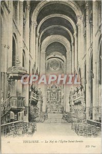 Old Postcard TOULOUSE = The nave of the Church of Saint Sermin