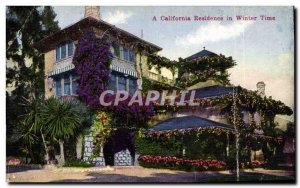 Old Postcard A California Residence In Winter Time